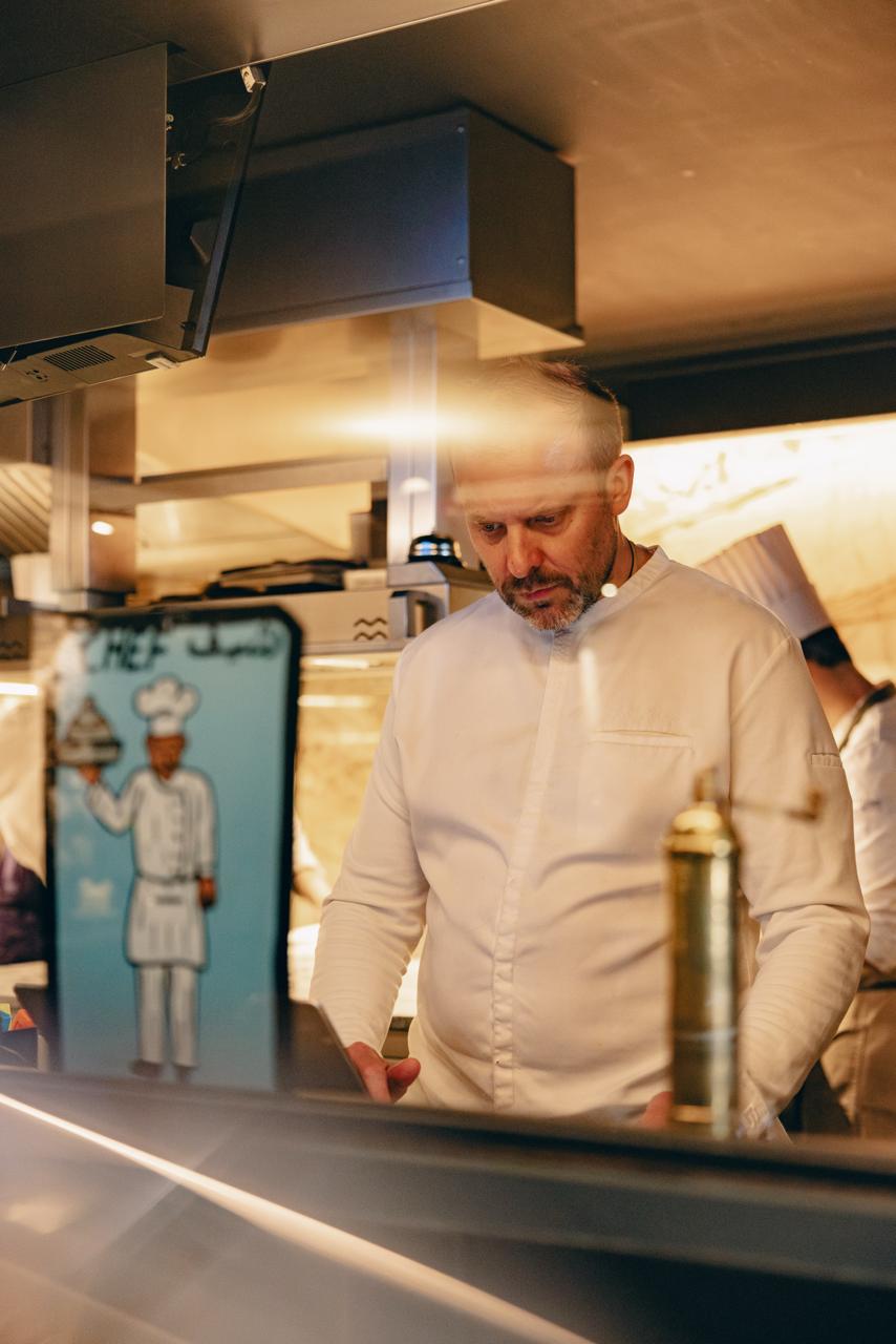 Chef David Toutain in the kitchen