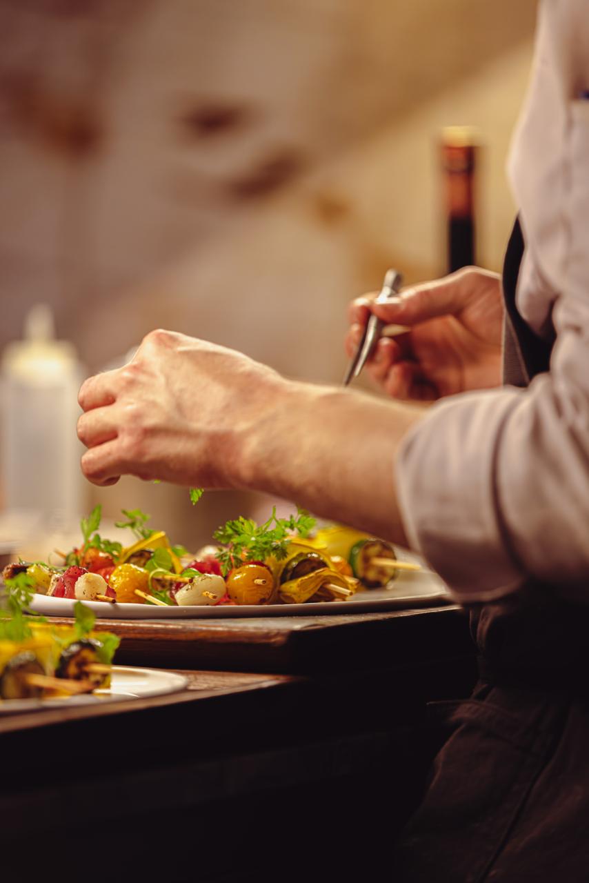Plating fresh vegetables